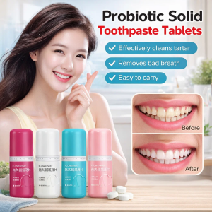 Probiotic Tooth Cleaning Tablets Portable Solid Toothpaste Removes Bad Breath Quickly Freshen Breath Remove Yellowing