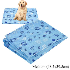 (VARIATION) Paw Hero Pet Dog Self Cooling Mat Pad ice gel Waterproof Dog Bed Sleeping Mat Pad (Snowflakes)