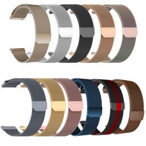 Zhangeer 14 16 18 20 22 24mm Quick Release Stainless Steel Milanese Loop Magnetic Strap For Galaxy Watch 4/classic/46mm/42mm/Active 2 Gear S3 S4 Frontier For HUAWEI GT/2/3/Pro Band