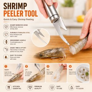 Multifunctional Fast Shrimp Peeler Fish Scale Knife Stainless Steel Shrimp Line Cutter Kitchen