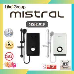 MISTRAL MSH101P Instant Heater with Shower Holder Set/ Black White