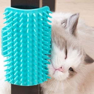 PAZNUL Rubber Cat Wall Comb Deshedding Easy to Install Pet Grooming Brush Corner Massage Self Grooming Tool Home Use