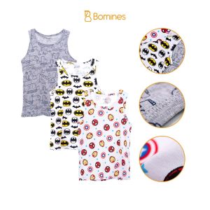 Combo 3 áo ba lỗ sát nách cho bé trai BOMINES chất cotton cực kì thoáng mát SET3AOBALOHEBETRAI