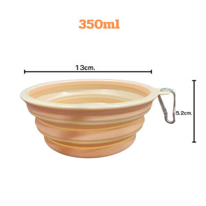 แมว ชามซิลิโคน ซิลิโคนพับได้ชามอาหารสุนัข ชามสัตว์เลี้ยงพับได้ พกพาง่ายสะดวก ใส่น้ำใส่อาหารน้องหมา-แมว