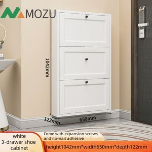 Dustproof White Metal Ultra-Thin Shoes Cabinet Storage Large Capacity Multi-Layer Shoes Rack Rak鞋柜鞋架