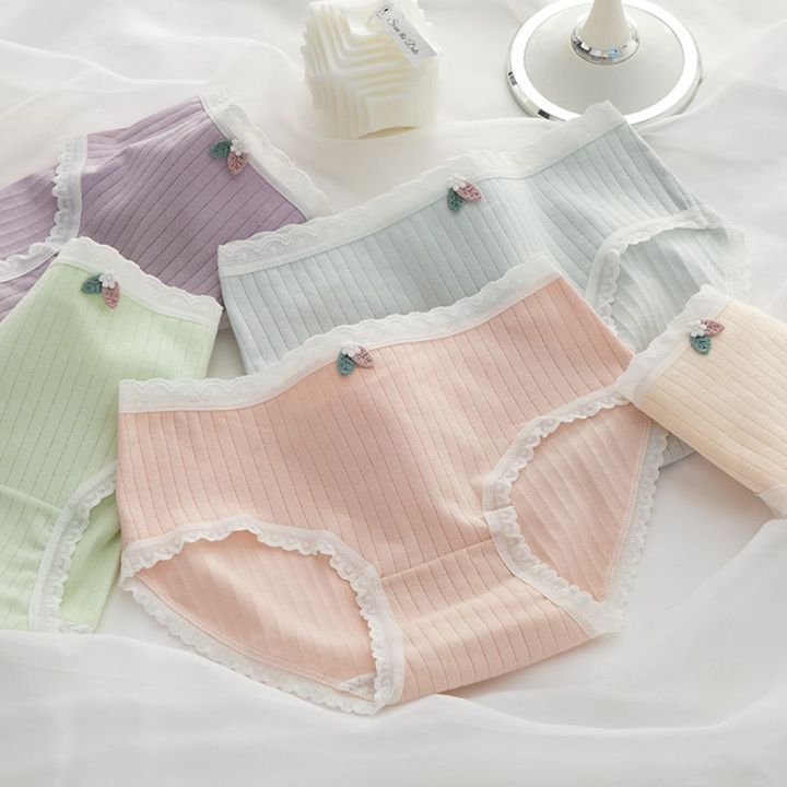 NEEET Fitness Sweet Cotton Floret Lace Student Korean Style Underwear ...