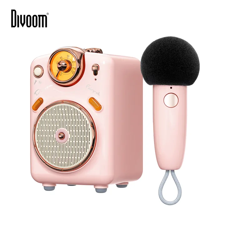Modern Card Function Divoom Fairy-OK Portable Bluetooth Speaker With Microphone Karaoke ...