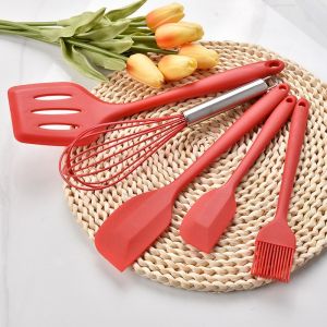Set Spatula Peralatan Masak Sutil Silikon NonStick Cooking 5IN1
