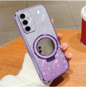 Soft Case Samsung S24 FE Luxury Gliter Premium TPU Ring Holder Mirror