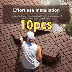 10/8Pcs (PVC) Floor Decking tiles Indoor Outdoor DIY Interlocking Tiles for Porch Poolside Balcony Backyard