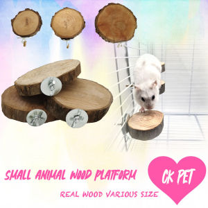 CK Pet Real Wood Platform For Small Animal / Bird Wood Round Platform Various Size