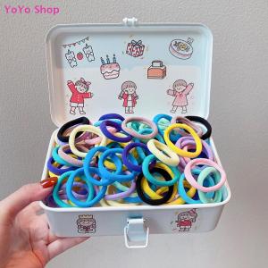 💕 YoYo Shop 💕 50pcs Set Elastic Hair Bands Girls Hair Accessories Colorful Nylon Headband Kids Scrunchie Gift