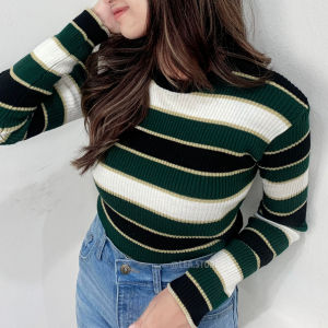 BICCA INNER RAJUT LENGAN PANJANG I SWEATER RAJUT STRIPE | INNER RAJUT KOREAN STYLE