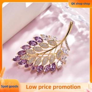 ✨QK shop✨ Fashion Shiny Hollowed Out Leaves Brooch For Women Girls Elegant Unique Corsage Exquisite Pins Clothing Accessories Gifts