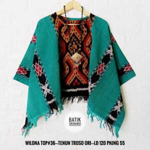 PROMO COD Baju Atasan Perempuan Motif Etnik Kekinian Tenun Troso Terbaru Wilona Top