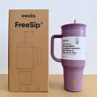 【100%Authentic】 Owala Tumbler 40oz Insulated Stainless Steel Water Bottle with Straw & Handle Leakproof BPA-Free