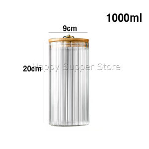 Happy ขวดแก้วปิดผนึก ป้องกันความชื้น มีหลายขนาด แก้วบอโรซิลิเกตสูง storage jar