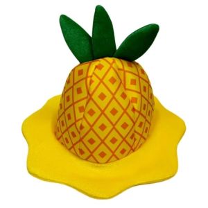 GIORGIONE STORE Soft Plush Pineapple Hat Adjustable Funny Cartoon Fruit Hat Dancing Decorations Comfortable Cosplay Headwear Halloween Costume