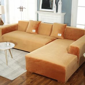 Velvet Full Wrap Stretch Sofa Cover Dustproof 1/2/3/4 Seater Elastic Sofa Slipcover Anti-DustScratch Resistant Couch Cover