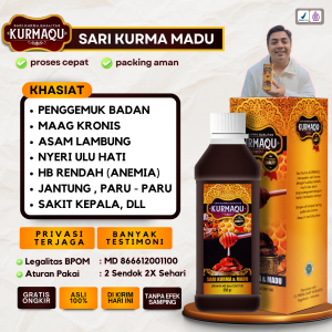 Madu Suplemen Penggemuk Badan Penambah Nafsu Makan Untuk Anak & Dewasa KurmaQu GMJ Alami - Madu Penambah Berat Badan Penggemuk Badan Penambah Nafsu Makan