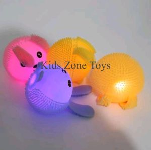Mainan Yoyo Lampu Karet Bentuk Kelinci Rabbit Puffer Ball Squishy Bola