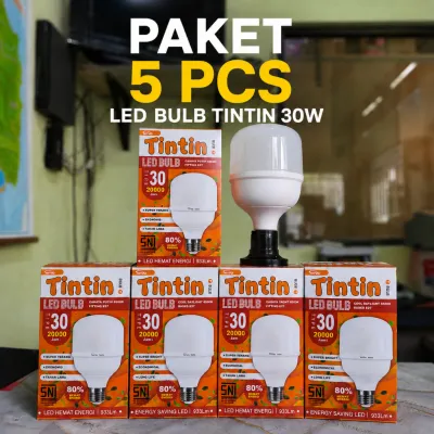 LAMPU LED TINTIN 30W PAKET 5PCS BULB TIPE 30 WATT 30WATT BOHLAM KAPSUL MURAH