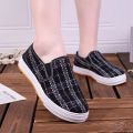 Free Shipping Women'S Shoes For Spring And Autumn, Canvas Shoes, Casual Black Shoes, Trendy Korean-Style Flat Sneakers. 