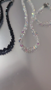 Glittering Multifaceted Glass Bead Necklace Bracelet Versatile Gift For Her Birthday Anniversary