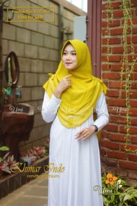 Hijab Khimar Indo Kerut Livia 2 Layer Syari Malika JIlbab Dua Layer Serut Samping Cerruty Brand Umi Hijab By GJM