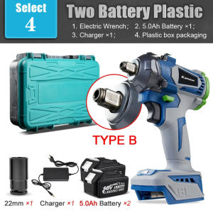 Kamolee DTW500 1/2+1/4-Inch Impact wrench heavy duty 18V Powerful Brushless 1200N.m torque wrench cordless Adjustable socket wrench Cordless screwdriver Impact driver Drill battery full set Power tools(Makita/JLD Battery Compatible)