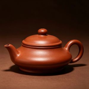 潮州半手工朱泥紫砂壶过滤小泡茶壶西虚扁壶陶瓷茶具极扁小茶壶