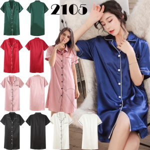 2105 ชุดนอนกระโปรง ชุดนอนกระโปรงผู้หญิง ชุดนอนกระโปรงผ้าซาติน ชุดนอนผู้หญิง ชุดนอนไม่ได้นอน ชุดนอนเซ็กซี่ ชุดนอน ผ้าซาติน