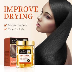 Argan Hair Care Essential Oil Capsules Repair Damaged Dry Frizz Hair Split Nourish Serum Anti-Hair Loss Treat Silky Conditioner