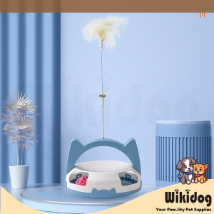 Cat Turntable Cat Teaser Stick With Feather Cat Toy Interactive Cat Teaser Stick