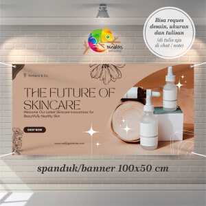 Cetak Spanduk Banner Beige Aesthetic Skincare