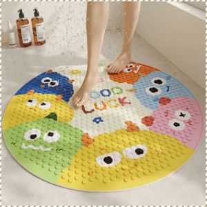 Bathroom Mats Non-slip Cartoon Waterproof Mat Pvc Material Warm Heart Pattern Comfortable Touch