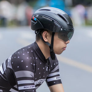 ROCKBROS Cycling helmet with goggles glasses road MTB bike Helmet Magnetic absorbing googles windproof dust proof shockproof helmet