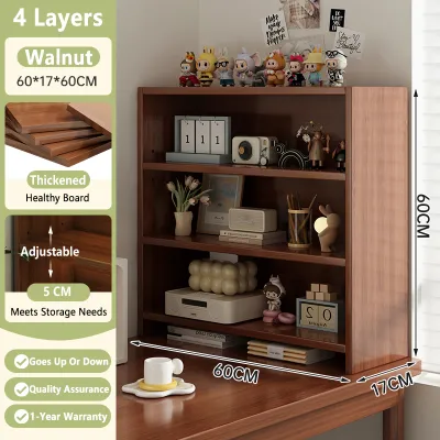 Adjustable Book Shelf Organizer Wood Shelf Rack Desktop Shelf Multi-layer Shelf Storage Desktop Book