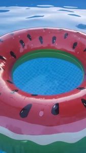 ANJOU Inflatable Baby Swimming Floater Cartoon Design with Removable Sunshade Pool Floater for