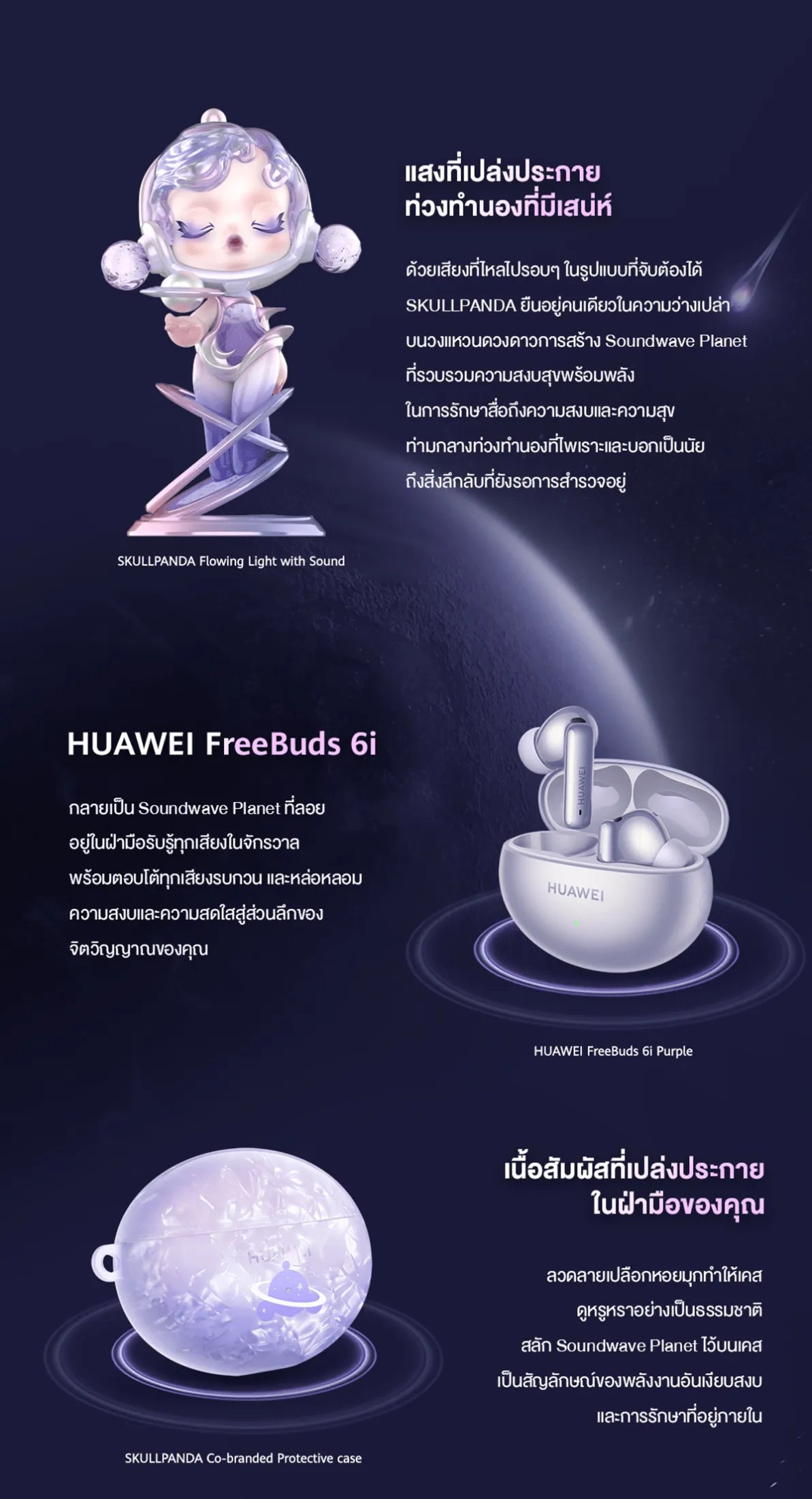 HUAWEI FreeBuds 6i หูฟัง Bluetooth 5.3 ลดเสียงรบกวนอัจฉริยะ ANC 3.0 เบสแน่น Punchy Bass