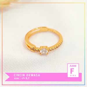Nice Jewelry Cincin dewasa mata ungu mewah perhiasan lapis emas gold A200
