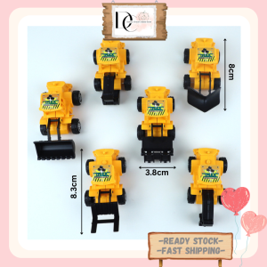 Construction Truck Excavator Theme Engineering Traffic Light Road Sign Cake Topper Cake Decoration 挖土機 堆土機 工程車 路障路牌 紅綠燈
