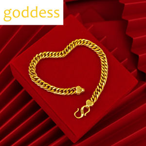 24k saudi gold necklace pawnable Fortune Button Boss Flat Chain Necklace Bracelet Set