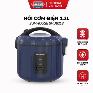 Nồi Cơm Điện 1.2L Sunhouse SHD8213 - Công Suất 500W - Phù Hợp 2-3 Người - Bảo Hành 12 Tháng