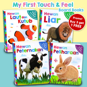 Buy 3 Get 1 Free! My First Touch and Feel HEWAN Board Books (dapat 4 judul lengkap) - Buku Sensori Bayi [GinukGinuk]