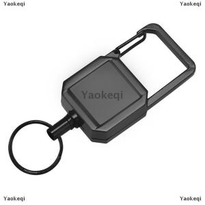 [COD] Yaokeqi 1Pc Steel Wire Rope High Resilience Retractable Key Chain Outdoor Carabiner