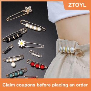 【ZTOYL】 3 Pcs Womens Clothing Brooch Set Pearl Rhinestone Brooches for Women Lapel Pin Tightening Waist Pin Diy Accessories