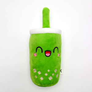 Bubble Tea Plush Squeaky Dog Toy for Boredom & Play
