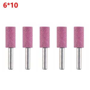 LIANKAI 5pcs 6mm Shank Cylinder Abrasive Mounted Stone Rotary Tool Grinding Head Polishing Head Bit Tool