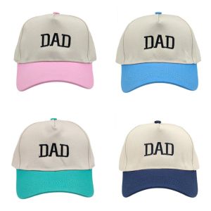 NOBLELUX 2pcs/set Two-Tone Mom Dad Baseball Cap Letter Embroidered Adjustable Parent Matching Hat Retro Baseball Hats For Man Women